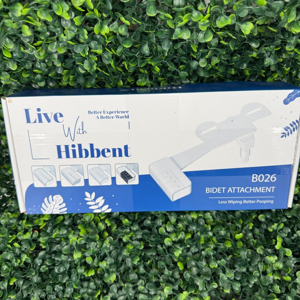Hibbent B026 Bidet Attachment Non-Electric Ultra-Slim White Chrome DIY Install